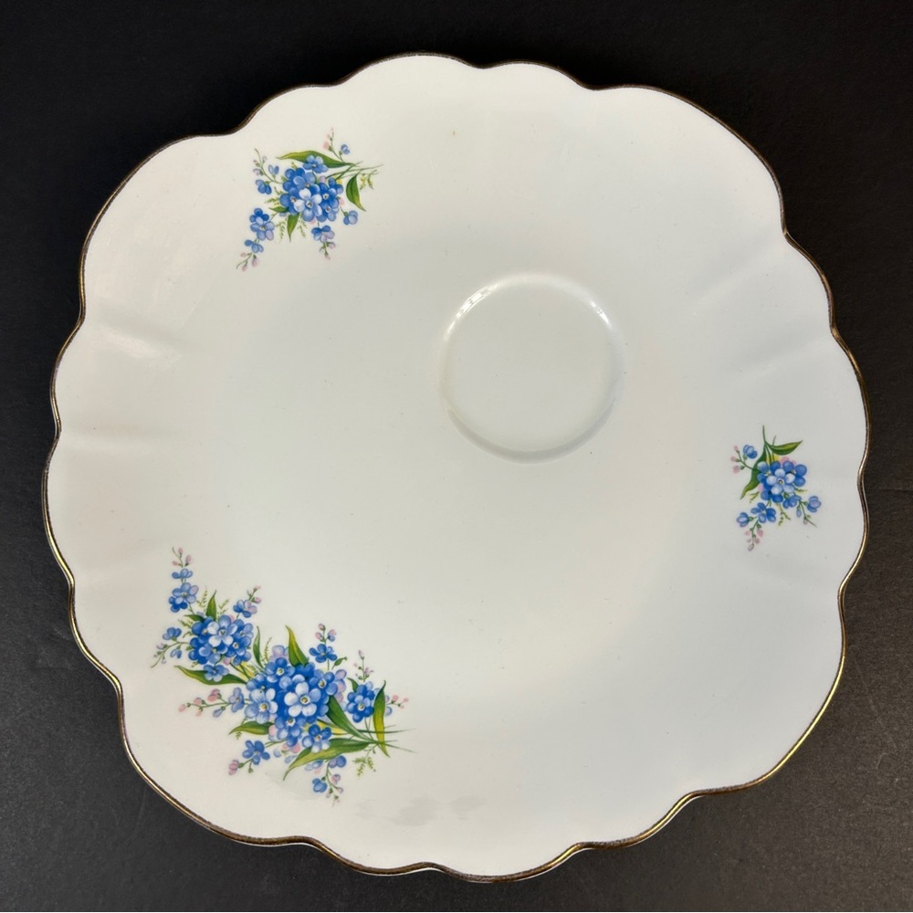Vtg Rosina Fine Bone China Plate Blue Forget Me Not Wildflowers Tea Party Decor